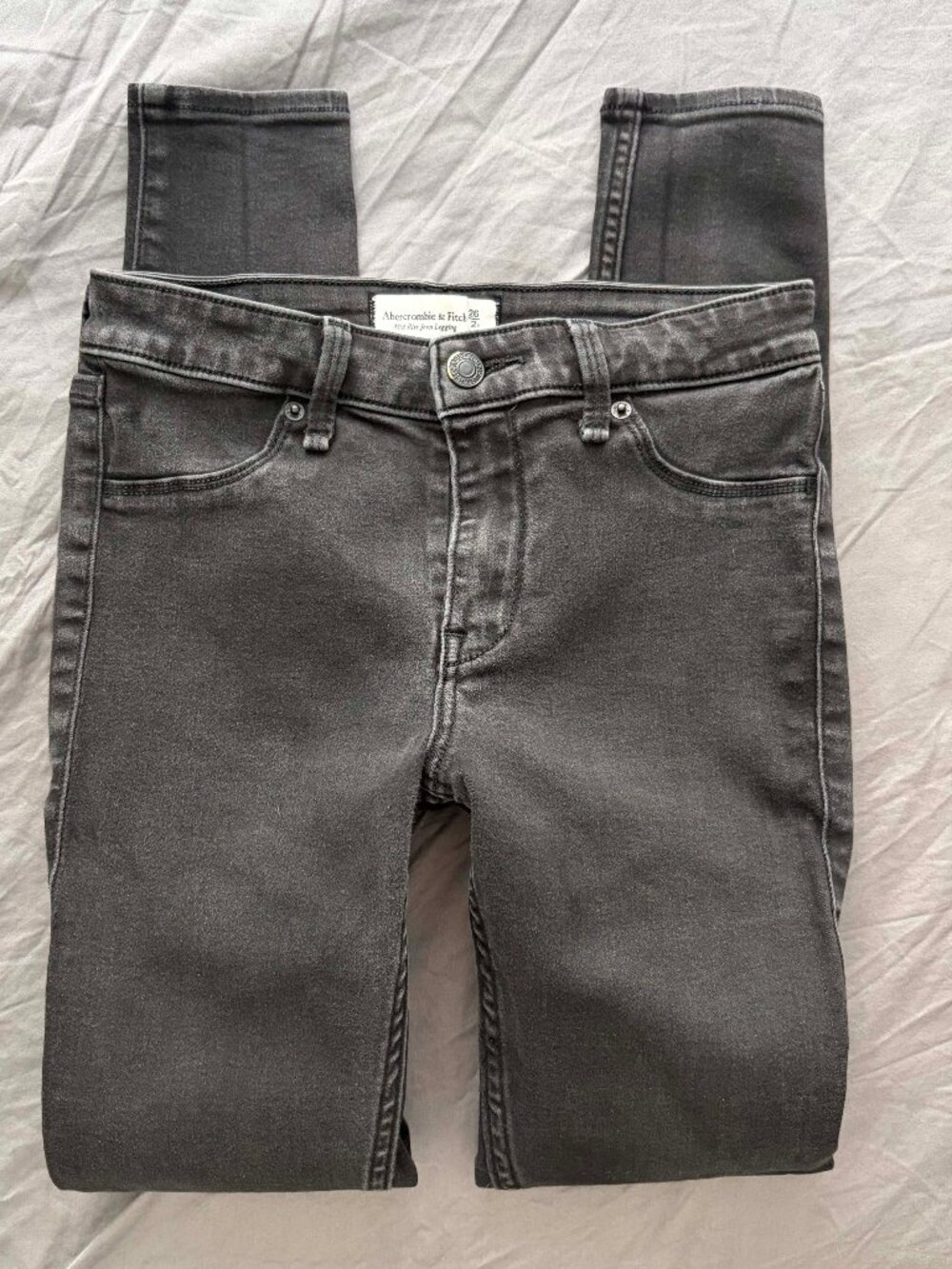 abercrombie & fitch black mid rise jean legging - 2/26 regular